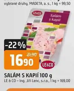 Trefa LE&CO SALÁM S KAPIÍ 100 g nabídka