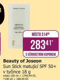 Teta Beauty of Joseon Sun Stick matující SPF 50+ v tyčince 18 g nabídka
