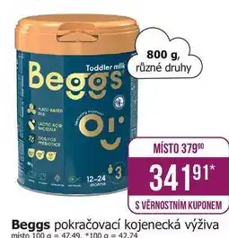 Teta Beggs pokračovací kojenecká výživa 800g nabídka