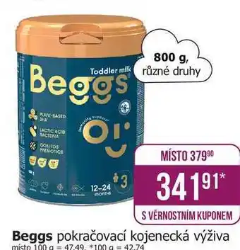 Teta Beggs pokračovací kojenecká výživa 800g nabídka