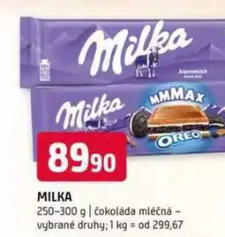 Terno Milka 250-300 g čokoláda mléčná vybrané druhy nabídka