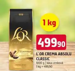 Terno L´or crema absolu classic 1000 g káva zrnková nabídka