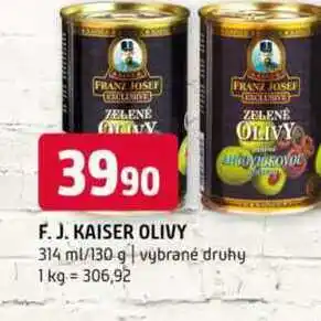Terno F. J.Kaiser olivy 314 ml/130 g vybrané druhy nabídka