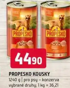 Terno Propesko kousky 1240 g pro psy konzerva vybrané druhy nabídka