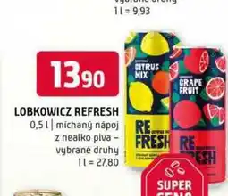 Terno Lobkowicz refresh 0,5l michaný nápoj z nealko piva vybrané druhy nabídka