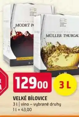 Terno Velké bílovice 3l vino vybrané druhy nabídka