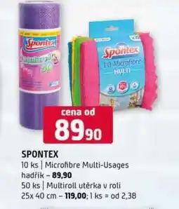 Terno Spontex 10 ks Microfibre Multi-Usages hadřík 50 ks Multiroll utěrka v roli 25x 40 cm nabídka