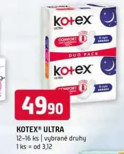Terno Kotex ultra 12-16 ks vybrané druhy nabídka