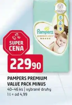 Terno Pampers premium value pack minus 40-46 ks vybrané druhy nabídka