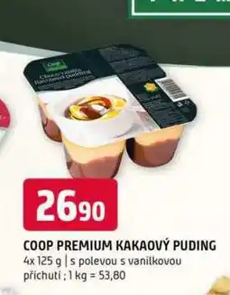 Terno Coop premium kakaový puding 4x 125 g s polevou s vanilkovou příchutí nabídka