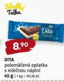 Terno Dita polomáčená oplatka s mléčnou náplní 45 g nabídka