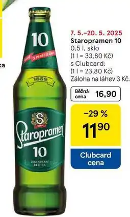 Tesco Staropramen 10, 0,5 l, sklo nabídka