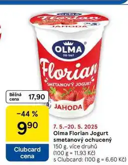 Tesco Olma Florian Jogurt smetanový ochucený, 150 g nabídka