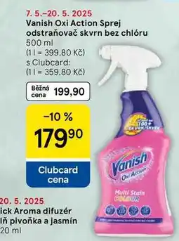 Tesco Vanish Oxi Action Sprej odstraňovač skvrn bez chlóru, 500 ml nabídka