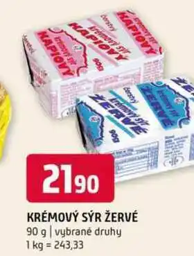 Terno Krémový sýr žervé 90 g vybrané druhy nabídka
