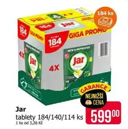 Teta Jar kapsle do myčky 184 Ks, vybrané druhy nabídka