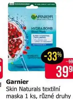 Teta Garnier Skin Naturals textilní maska 1 ks, různé druhy nabídka