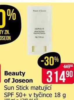 Teta Beauty of Joseon Sun Stick matující SPF 50+ v tyčince 18 g nabídka