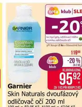 Teta Garnier Skin Naturals dvoufázový odličovač očí 200 ml nabídka