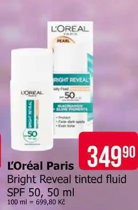 Teta L'Oréal ParisBright Reveal tinted fluid SPF 50, 50 ml nabídka