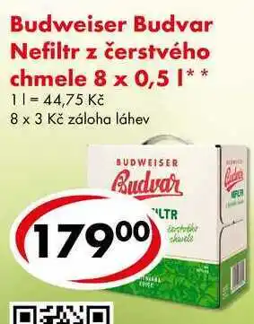 CBA Budweiser Budvar Nefiltr z čerstvého chmele, 8x 0,5 l nabídka