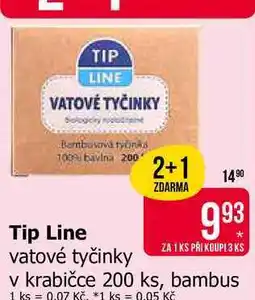 Teta Tip Line vatové tyčinky v krabičce 200 ks nabídka