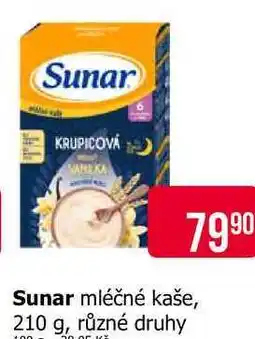 Teta Sunar mléčné kaše, 210 g, různé druhy nabídka