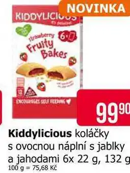 Teta Kiddylicious koláčky s ovocnou náplní s jablky a jahodami 6x 22 g, 132 g nabídka