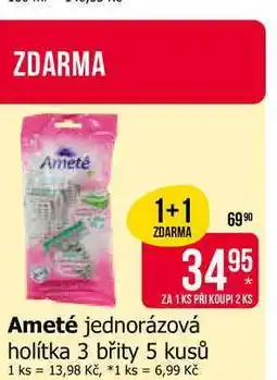 Teta Ameté jednorázová holítka 3 břity 5 kusů nabídka