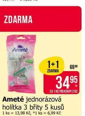 Teta Ameté jednorázová holítka 3 břity 5 kusů nabídka