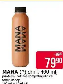 Teta MANA drink 400 ml, praktické, nutričně kompletní jídlo ve formě nápoje nabídka