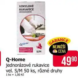 Teta Q-Home jednorázové rukavice vel. S/M 50 ks, různé druhy nabídka