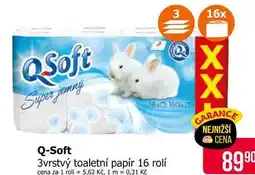Teta QSoft Super jemný 3vrstvý toaletní papír 16 rolí nabídka