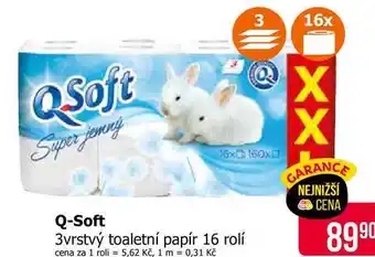 Teta QSoft Super jemný 3vrstvý toaletní papír 16 rolí nabídka