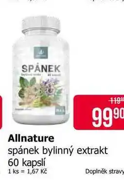 Teta Allnature spánek bylinný extrakt 60 kapslí nabídka