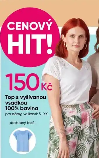 Pepco Top s vyšívanou vsadkou 100% bavlna nabídka