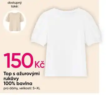 Pepco Top s ažurovými rukávy 100% bavlna nabídka