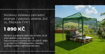 Kondela Nůžkový skládací zahradní altánek / pavilon, zelená, 2x2 m, TREKAN TYP 1 nabídka