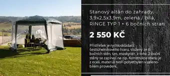 Kondela Stanový altán do zahrady, 3,9x2,5x3,9m, zelená/bílá, RINGE TYP 1 + 6 bočních stran nabídka