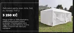 Kondela Zahradní párty stan, bílá, 3x6 m, TEKNO TYP 2 nabídka