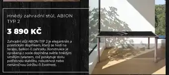 Kondela Hnědý zahradní stůl, ABION TYP 2 nabídka