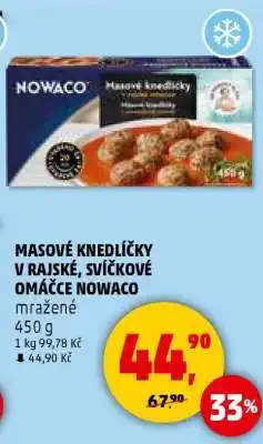 Penny Market Masové knedlíčky v rajské, svíčkové omáčce NOWACO nabídka