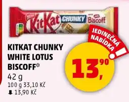 Penny Market KITKAT CHUNKY WHITE LOTUS BISCOFF nabídka