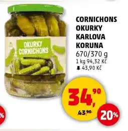 Penny Market CORNICHONS OKURKY KARLOVA KORUNA nabídka