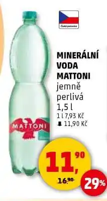 Penny Market MINERÁLNÍ VODA MATTONI jemně perlivá 1,5 l nabídka