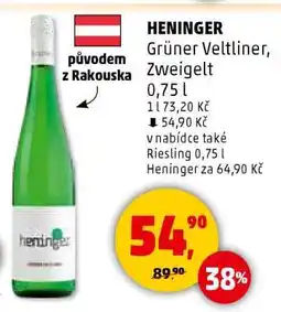 Penny Market HENINGER Grüner Veltliner, Zweigelt nabídka