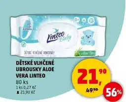 Penny Market Dětské vlhčené ubrousky Aloe Vera Linteo nabídka