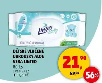 Penny Market Dětské vlhčené ubrousky Aloe Vera Linteo nabídka