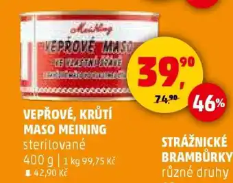 Penny Market VEPŘOVÉ, KRŮTÍ MASO MEINING nabídka