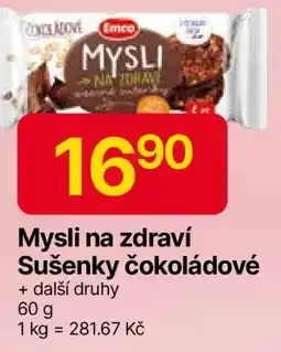 Hruška Mysli na zdraví Sušenky čokoládové nabídka